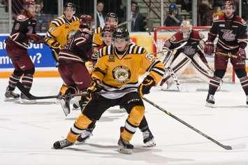 Nikita Korostelev in action against the Petes Dec 13, 2014. (Photo courtesy of Metcalfe Photography)