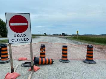 Roundabout construction at Nauvoo and Egremont Roads in Warwick Township. August, 2022. Sarnia News Today photo.