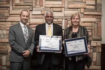 (l-r); Bluewater Health Chief of Professional Staff Dr. Mike Haddad and 2016 Patients’ Choice Award recipients Dr. Anthony Lena and Dr. Susan Mather. Submitted photo.