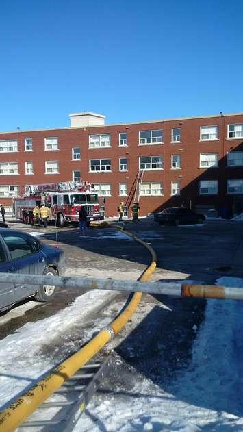 Police and Fire responded to an apartment fire on Queen St. Mar 2-15
Photo From Sarnia Police Via Twitter