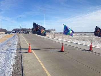 OPSEU members hold a protest at the 402 truck inspection station (Jan 25-15 Submitted Photo)