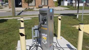 A Bluewater Power charging station. September 5, 2018. (Photo by Colin Gowdy, BlackburnNews)