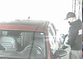 Security photo of possible suspect in theft. Photo courtesy of the Sarnia Police Service. 