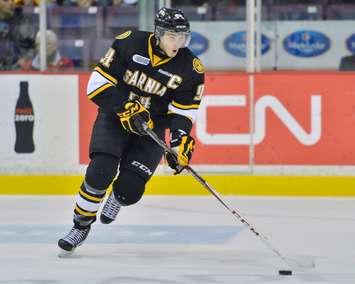 Alex Galchenyuk while with the Sarnia Sting during the 2012-2013 season. (Photo by Terry Wilson / OHL Images)