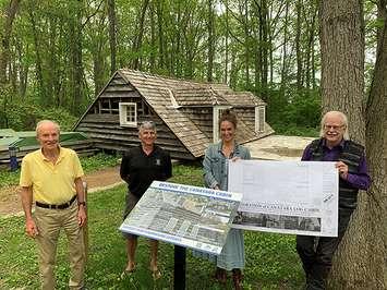 Save The Canatara Cabin members Paul Beaudet and Roger Hay with Rémy Bles and John Rutledge - Architect. Submitted photo.