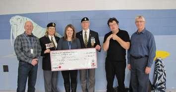 Sarnia's Royal Canadian Legion Branch 62 presenting Pathways Health Centre for Children with a cheque for $30,000. January 2020. 


(From L-R: Dave Schaller, Manager of Family and Community Services, Pathways, Lynn Mathieson, President of Legion Branch 62, Alison Morrison, Executive Director, Pathways, Les Jones, First Vice President of Legion Branch 62, Michael Mathieson, Tim Bechard, Community and Corporate Partnerships, Pathways).