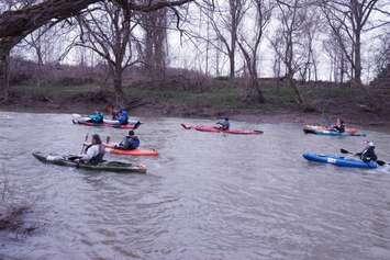 Paddlers participating in the 2022 Sydenham River Canoe and Kayak Race held on May 1, 2022. (Photo courtesy of the St. Clair Region Conservation Authority)