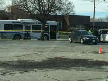 A Sarnia Transit bus hit a pedestrian at Indian and Devine on December 1
(Photo submitted by Aaron Zimmer)