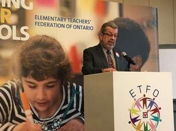 Elementary Teachers Federation of Ontario President Sam Hammond. 4 February 2020. (Photo by ETFO)