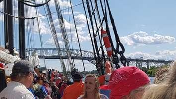 The Tall Ships Festival officially begins Aug. 9 with vessels going for a trek on the St. Clair River and Lake Huron .(BlackburnNews.com photo by Stephanie Chaves aboard Empire Sandy)