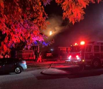 Sarnia Fire respond to a structure fire on Penrose Street. October 6, 2022 Image courtesy of Sarnia Professional Firefighters Association Twitter.