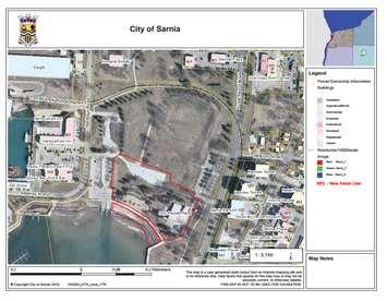 City of Sarnia Centennial Park remediation map (Photo Courtesy of City of Sarnia)