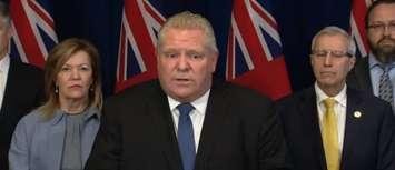 Doug Ford during a press conference (Screen grab via Premier of Ontario YouTube)