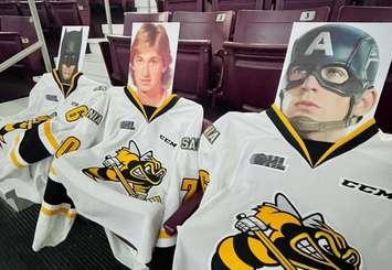 Cutouts provided by Sure Signs to support the Sarnia Sting. (Photo courtesy of the Sarnia Sting via Twitter)