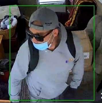 A person of interest connected to several break and enter investigations in Sarnia.  May 2022.  (Photo provided by Sarnia Police Service)