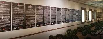 Posters at Sarnia Legion telling the untold stories of 26 soldiers added to the Cenotaph this year (Photo courtesy of Sarnia Historical Society Nov. 10, 2019)