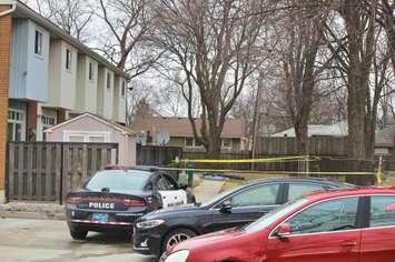 Homicide scene in 900 block of Confederation Street Jan. 10, 2021 (BlackburnNews.com photo by Dave Dentinger)
