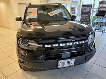 A 2021 Ford Bronco Sport at Lambton Ford Lincoln being raffled off in support of Noelle's Gift to Children.  (Photo by Noelle's Gift)