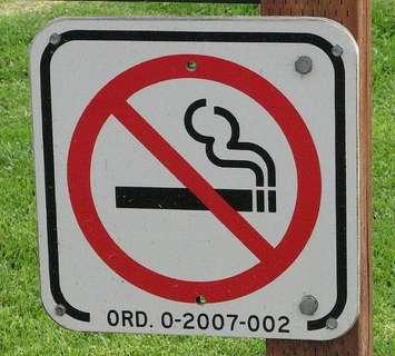 Outdoor No Smoking sign. (BlackburnNews.com file photo)
