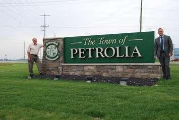 Town of Petrolia sign. Sept. 2014. (Photo by BlackburnNews.com)