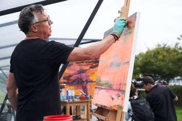 Northern art teacher Ian McLean on the set of Landscape Artist of the Year Canada. (Photo provided by the show)