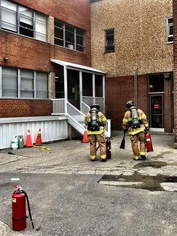 Sarnia Fire Crews Respond To A Fire At Sarnia Library - July 13/17 (Photo Courtesy of Sarnia Fire via Twitter)