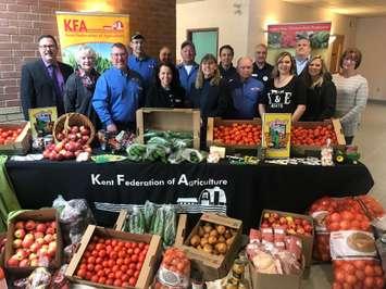 The Kent Federation of Agriculture celebrates a food drive for Outreach for Hunger and The Salvation Army. February 11, 2020. (Photo submitted by Maryanne Udvari)