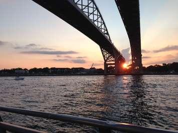 Blue Water Bridge at dusk. BlackburnNews.com (Photo by Melanie Irwin)