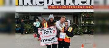 A voluntary toll set-up by MADD Sarnia-Lambton. (Photo from MADD S-L)