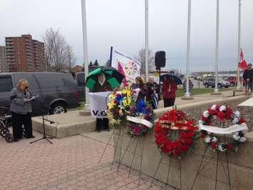 A ceremony is held in Sarnia to mark the Day of mourning. April 28, 2014 BlackburnNews.com (Photo by Melanie Irwin)