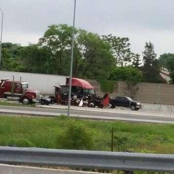 Highway 402 crash June 15, 2015. Submitted photo. 