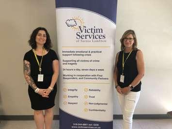 (L to R) Victim Services of Sarnia-Lambton Executive Director Kristen Carter with Community Navigator Sandra Tofano. June 21, 2022 Submitted photo.