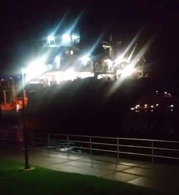Canadian Freighter Jana Desgagnes close to the seawall in Pt. Huron - May 21/18 (Photo Courtesy of Chad Rickert Via Facebook)