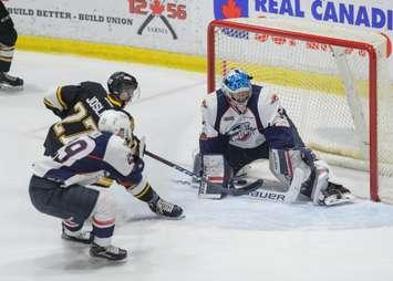Sean Josling scores shorthanded playoff goal Mar. 30, 2018 (Photo courtesy of Metcalfe Photography)
