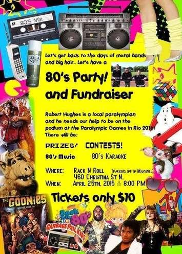 Poster For the 80's Party For Robert Hughes (Photo From Facebook)