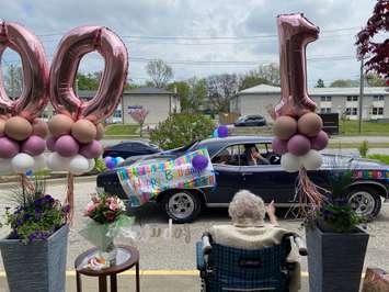 100th birthday parade for Lillian Price. May 22, 2020 (Photo provided by Jenica Tanguay)