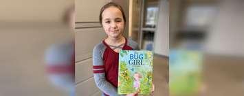 Sarnia author Sophia Spencer with her book "The Bug Girl". February 2020. (Photo by PE McGibbon)