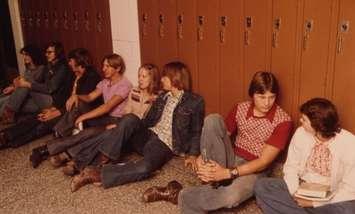 Students resting in a hall, 1974 Photo courtesy of the U.S. National Archives and Records Administration