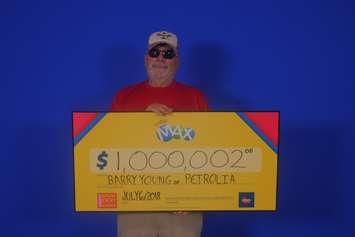 Petrolia resident Barry Young won $1-million from the May 11 draw. (Photo sent to BlackburnNews by OLG)