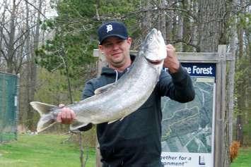 Dave Boon with his 18.86 ib. lake trout. Supplied photo.