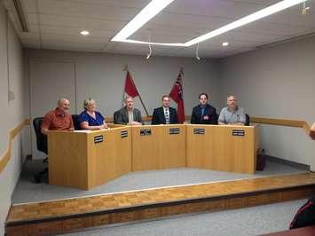 Sarnia Police Services Board with newest member John Girard on the left. June 4, 2015 (BlackburnNews.com Photo by Briana Carnegie)