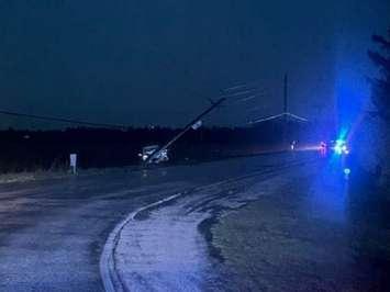 Collision reported on Michigan Line, between Modeland Road and Blackwell Side Road. April 19, 2024. (Photo courtesy of Sarnia Police Service)