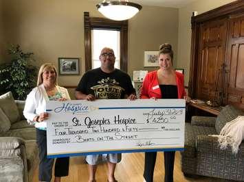 Beats on the Street 2018 cheque presentation to St. Josephs Hospice. Photo courtesy of Nelson Mella.