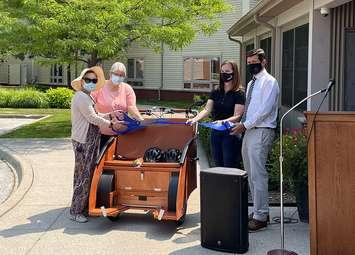 Imperial Oil’s donation of a trishaw bike to Marshall Gowland Manor. July 28, 2021. (Photo courtesy of County of Lambton).