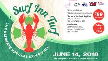 A poster from the 9th annual Surf Inn Turf fundraiser. (Photo by the Inn of the Good Shepherd)