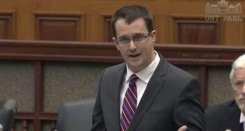 MPP McNaughton speaks at the Ontario Legislature, February 25, 2015. (Photo courtesy of the Ontario Legislature via YouTube)