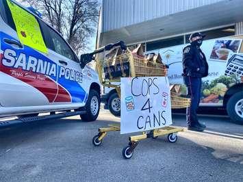 Sarnia Police Service's 8th annual Cops for Cans campaign. 21 November 2020. (Photo by SPS)