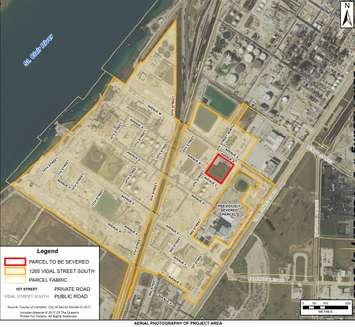 Arlanxeo lands. Aerial photography of project area.   (Photo provided in report to Sarnia council.)