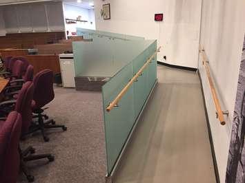 Accessibility upgrades in the Lambton County Council chambers in Wyoming. October, 2017 (Photo by Melanie Irwin)