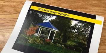 City of Sarnia 2019 draft budget. October 26, 2018 Photo by Melanie Irwin